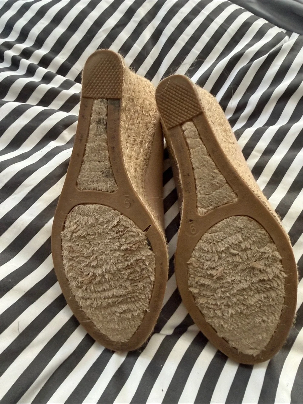 J. Crew Beige Canvas Espadrille Wedge Pumps